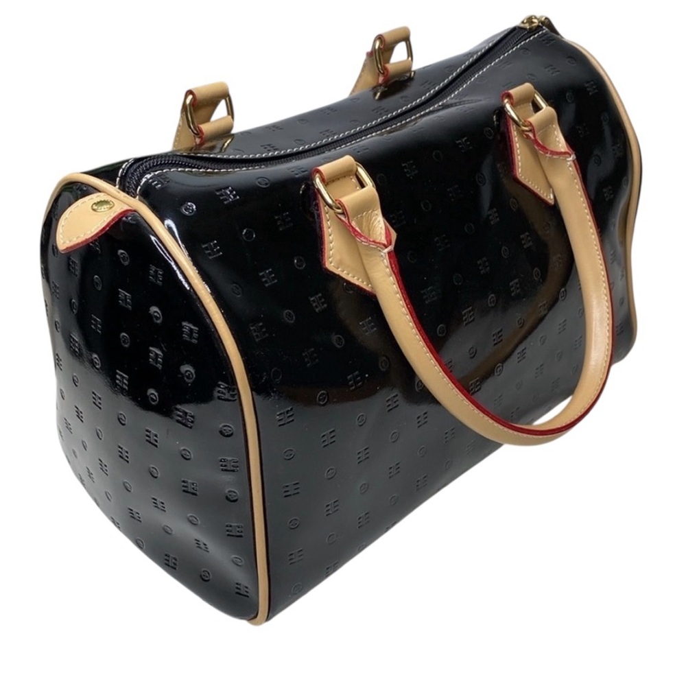 Arcadia - Black Patent Calfskin Leather Top Handle Bag and Crossbody, NWOT - Picture 3 of 6